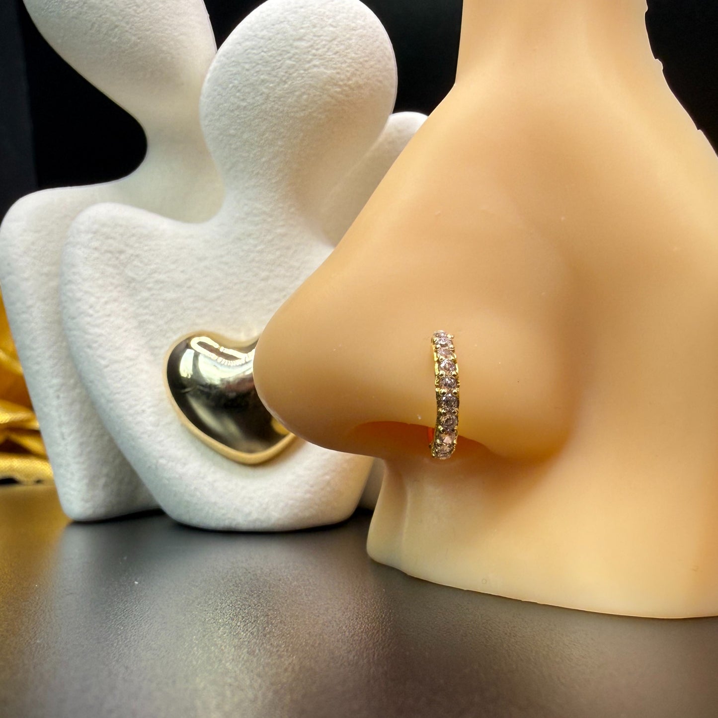 9ct Gold 8 Stone Nose Ring