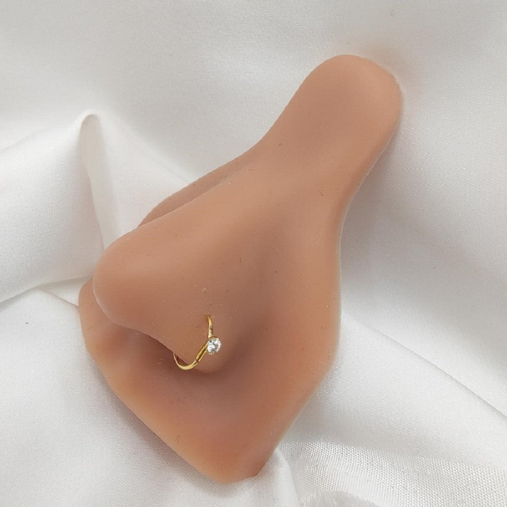 9ct Gold Single Stone Nose Ring