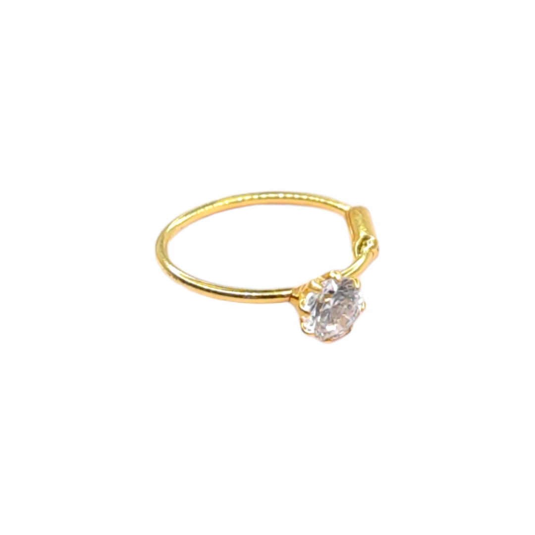 9ct Gold Single Stone Nose Ring