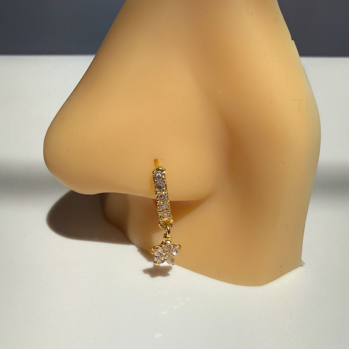 9ct Gold Star Dangle Nose Ring