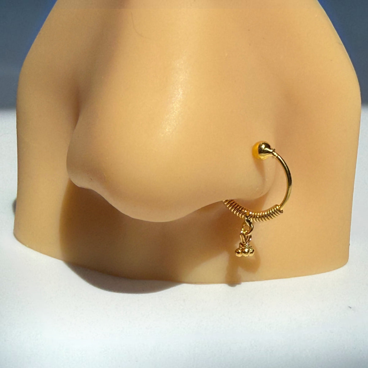 9ct Gold 3 Ball Nose Ring