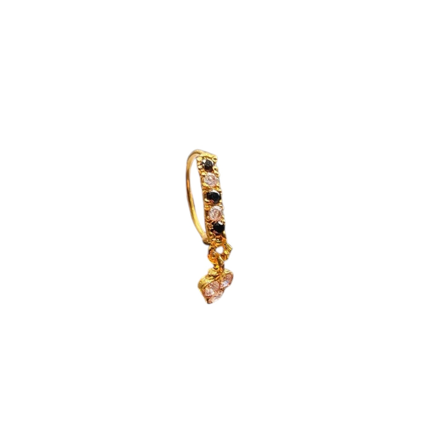 9ct Black and White Stone Nose Ring