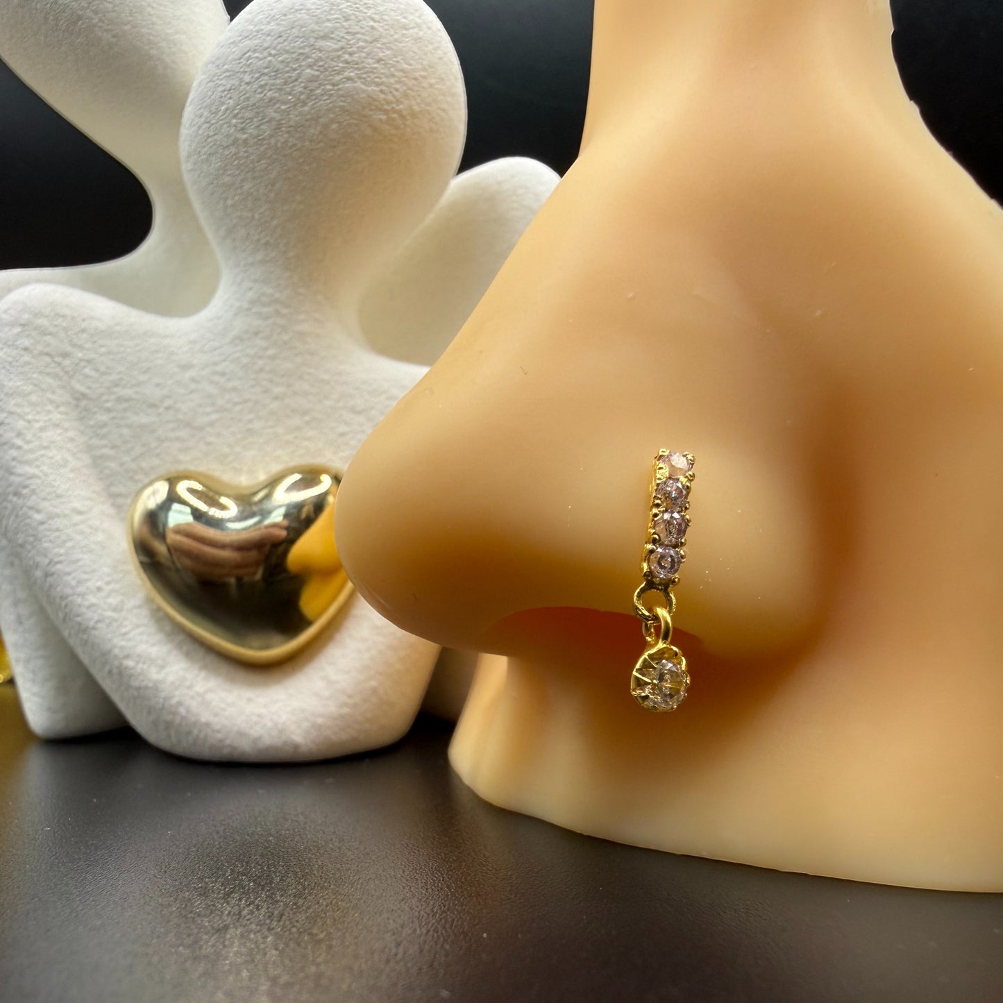 9ct Gold straight Line Nose Stud