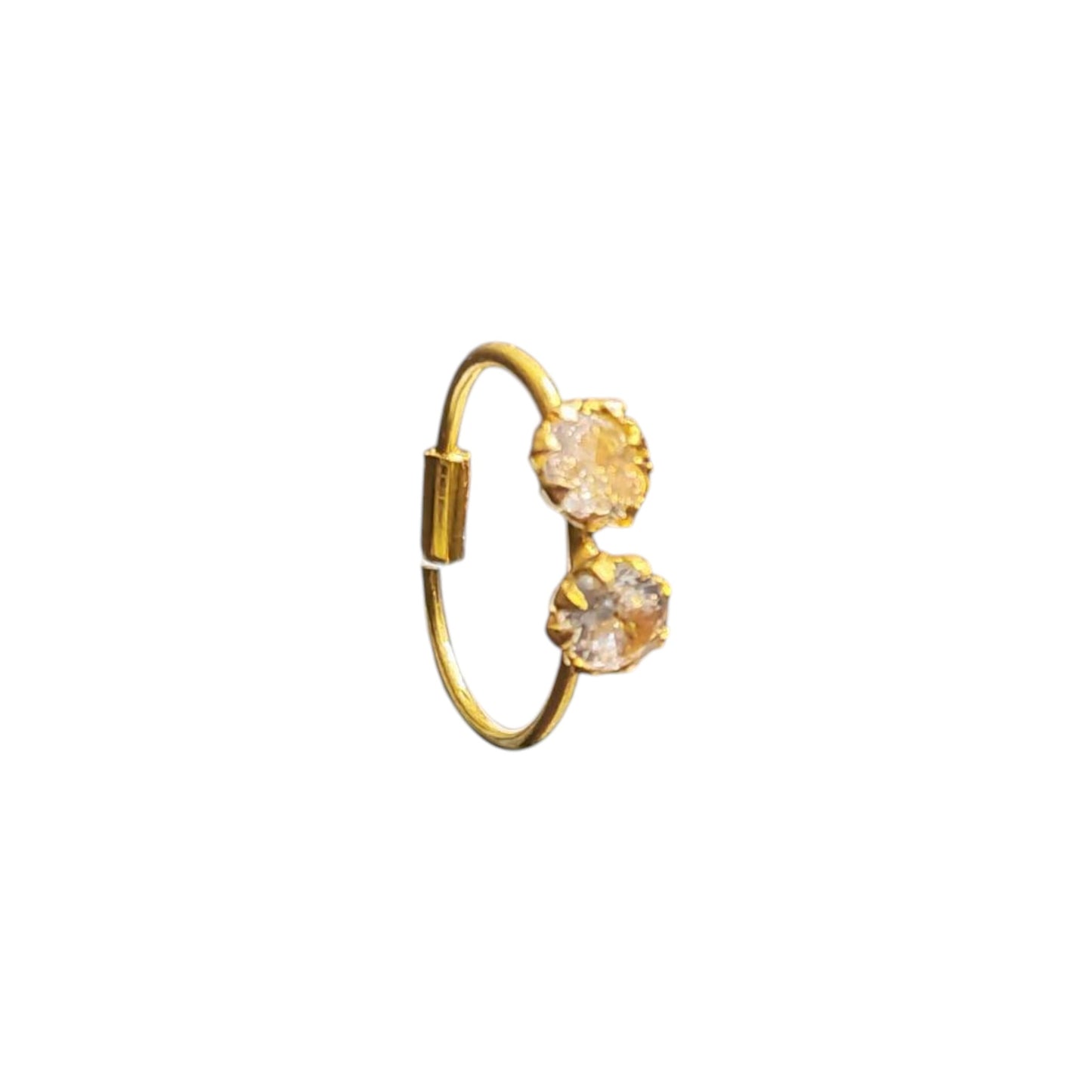9ct Gold Double Stone Nose Ring