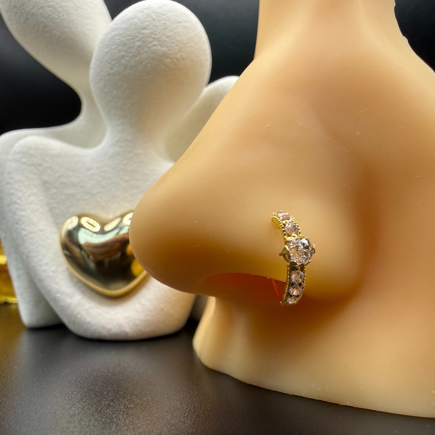 9ct Gold 7 Stone Nose Ring