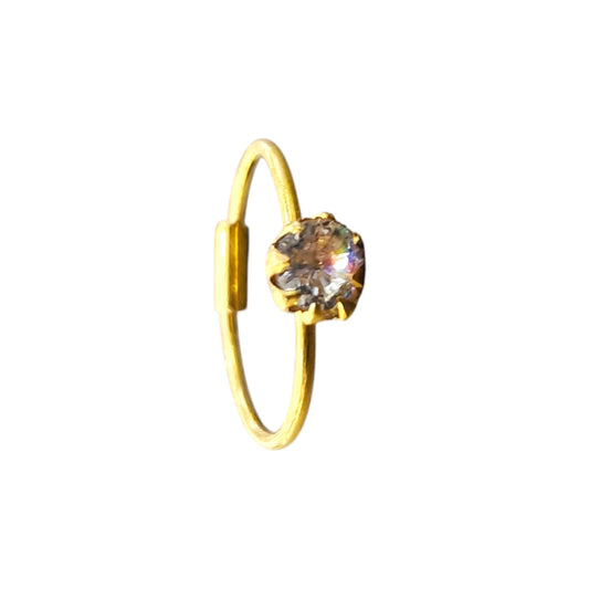 9ct Gold Single Stone Nose Ring