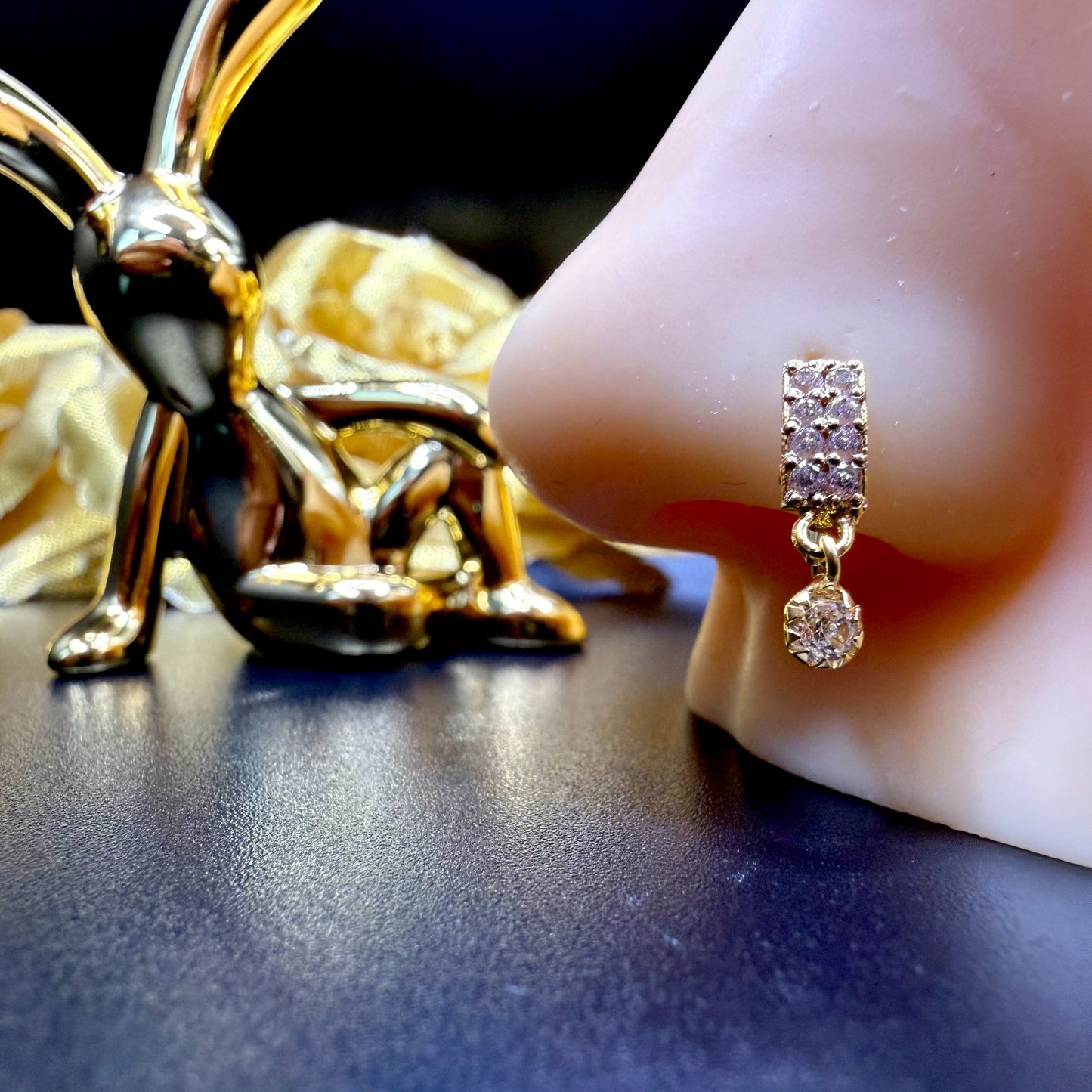 9ct Gold 9 Stone Double Row Ring