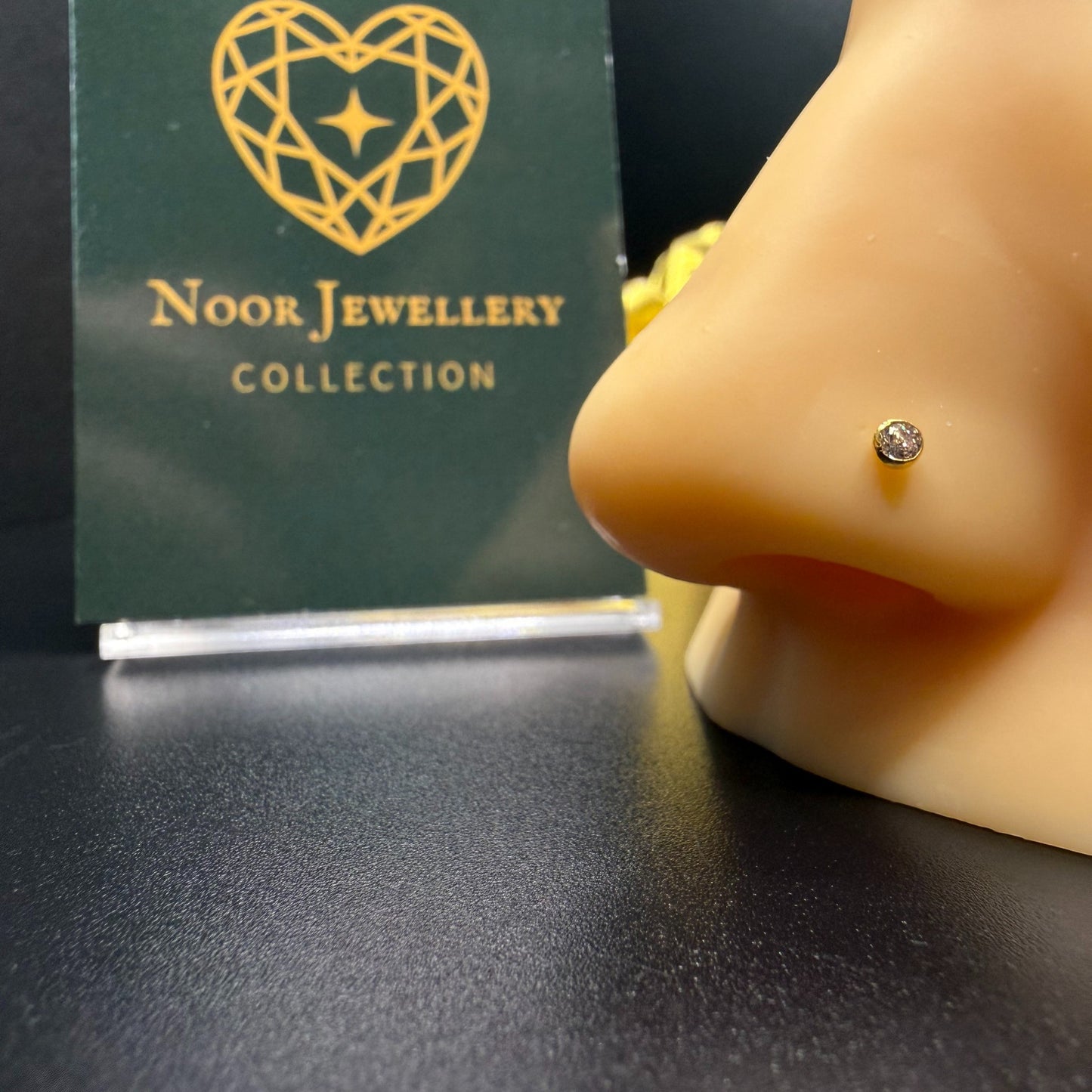 9ct Gold Single Bezel Set Stone Stud
