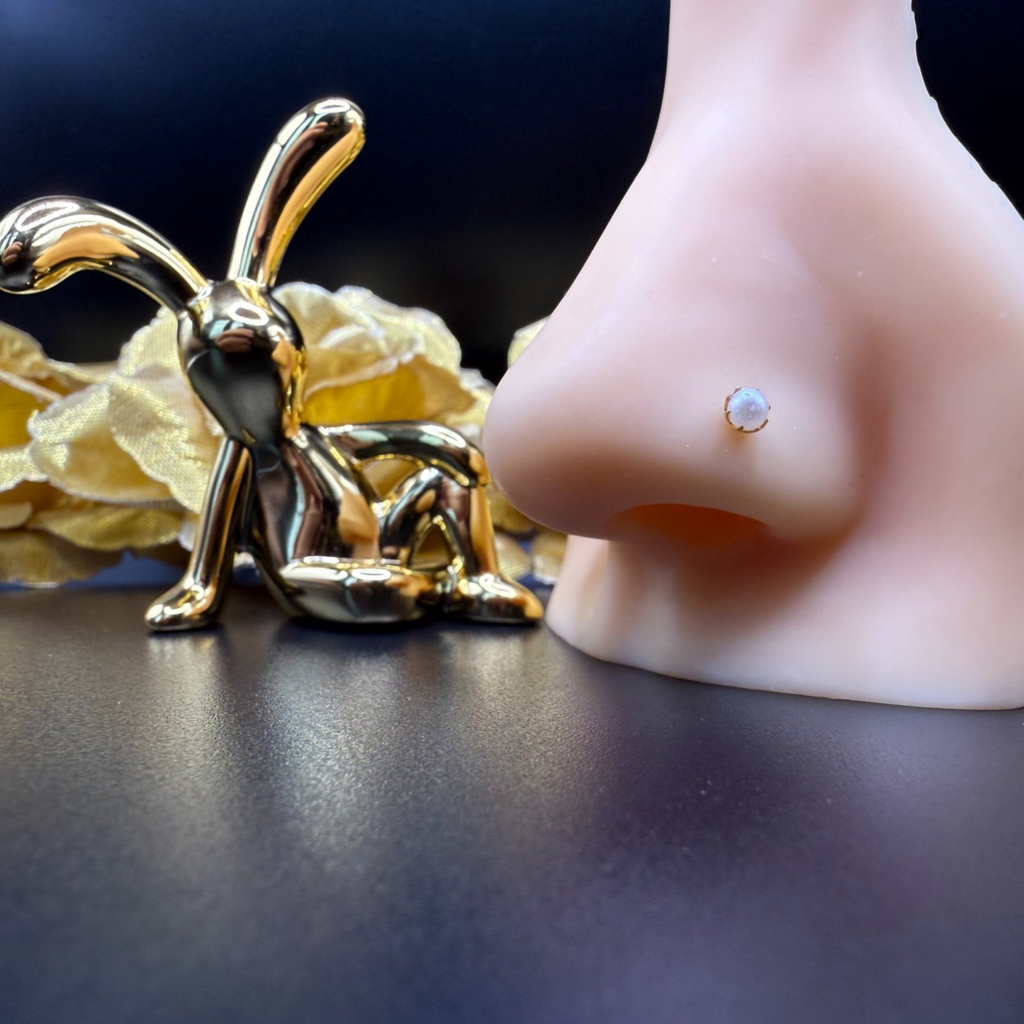 9ct Gold Pearl Nose Stud