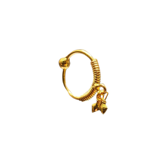 9ct Gold Diamond Dangle Nose Ring