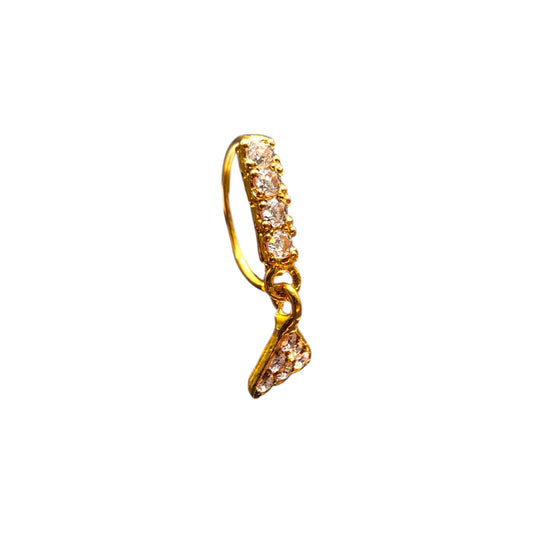 9ct Gold Triangle Dangle Nose Ring