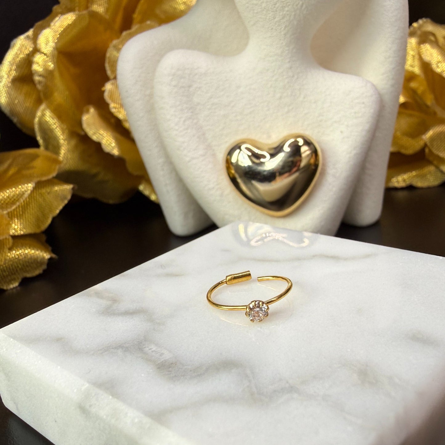 9ct Gold Single Stone Nose Ring