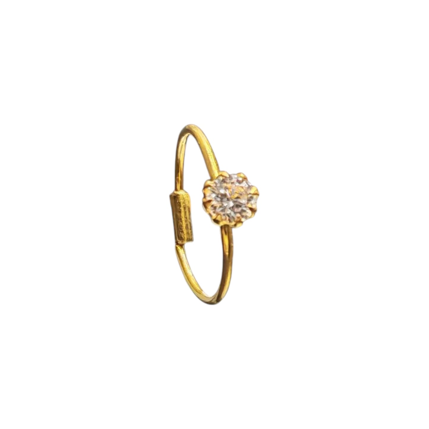 9ct Gold Single Stone Nose Ring