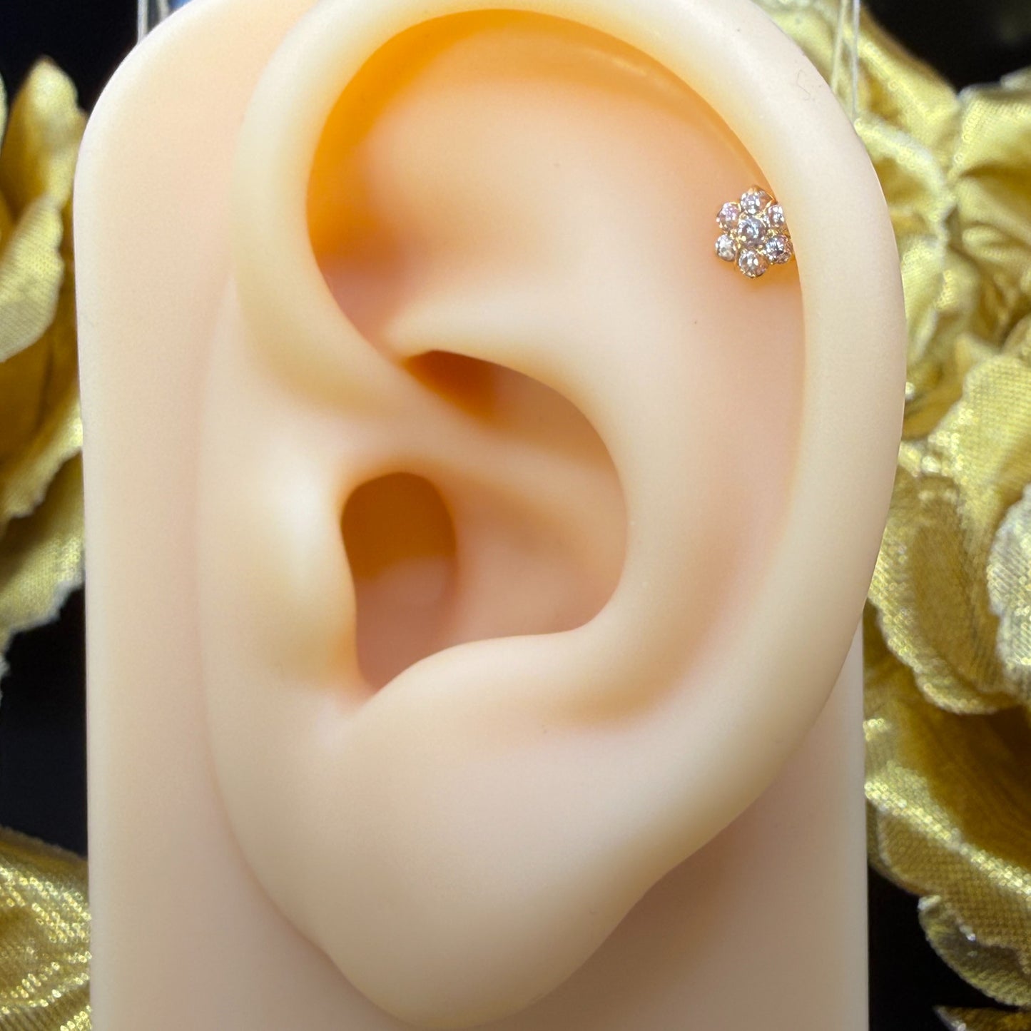 9ct Gold 7 Stone Nose Stud Small