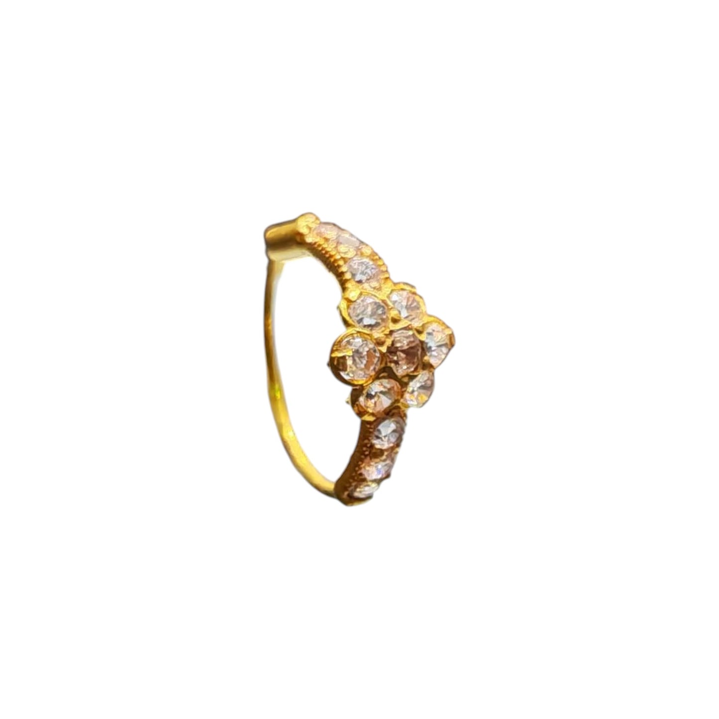9ct Gold White Flower Nose Ring