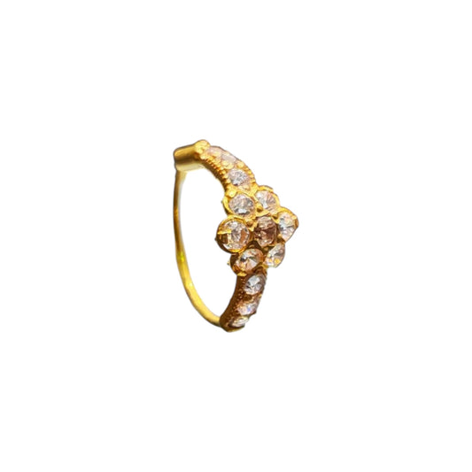 9ct Gold White Flower Nose Ring