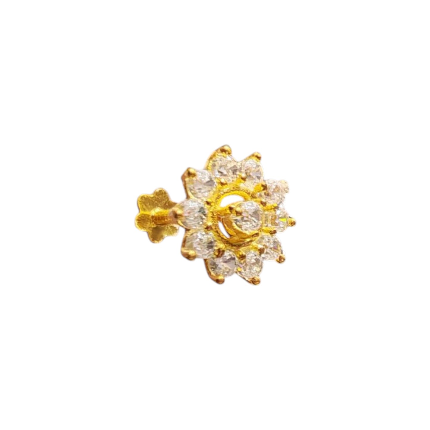 11 Stone Flower Nose Stud