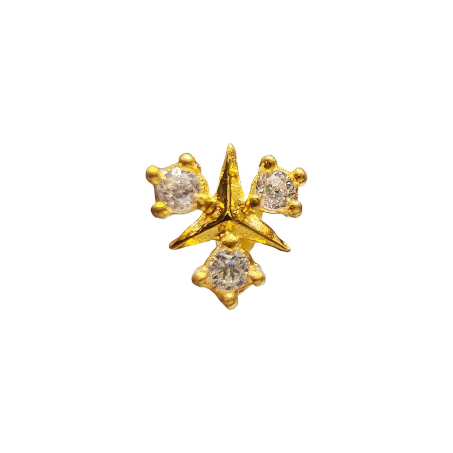 9ct Gold 3 Stone Nose Stud