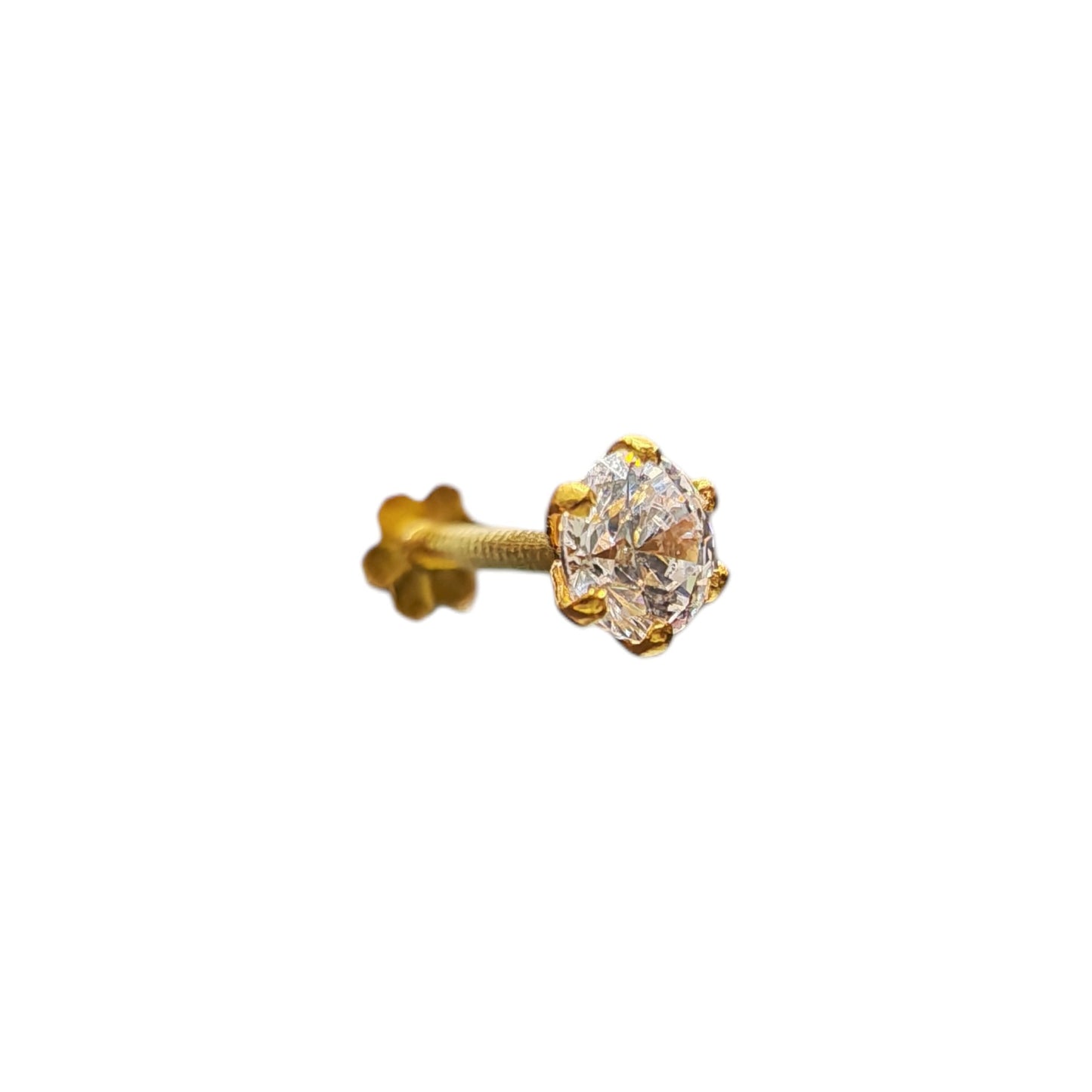 9ct Gold Single Stone Nose Stud