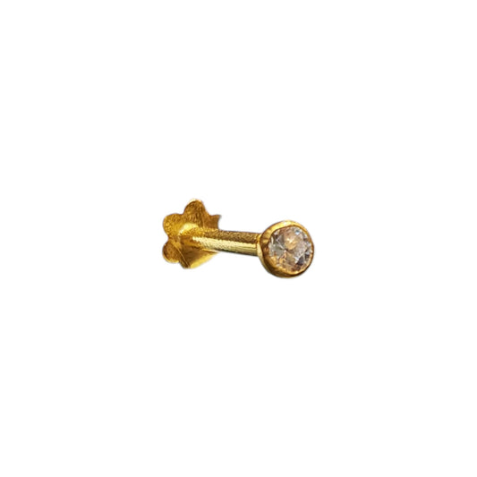 9ct Gold Single Bezel Set Stone Stud