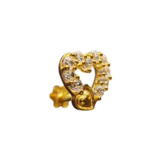 9ct Gold love Heart Nose Stud